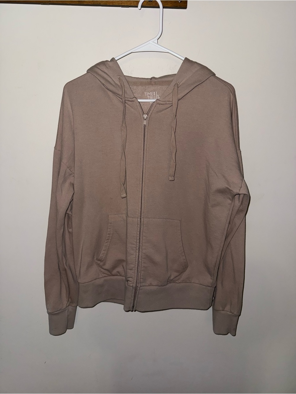 Time and Tru Beige Zip Hoodie